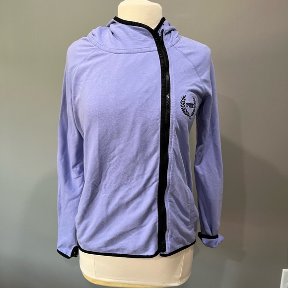 PINK Victoria's Secret Jackets & Blazers - Victoria’s Secret PINK Asymmetrical Full Zip Jacket Hoodie Lavender